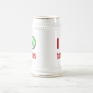 Jarra De Cerveza Odio los tomates sin amor
