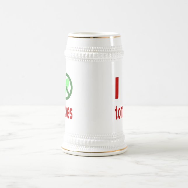 Jarra De Cerveza Odio los tomates sin amor (Centro)