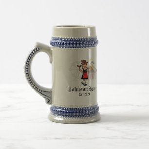 Jarra De Cerveza Oktoberfest alemán, nombre de familia personalizad