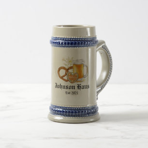 Jarra De Cerveza Oktoberfest alemán, nombre de familia personalizad