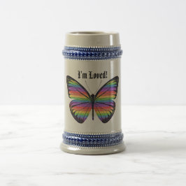 Jarra De Cerveza Orgullo de ser mariposa amada -