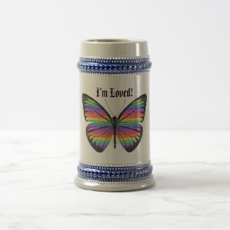 Jarra De Cerveza Orgullo Estoy Amado Mariposa -