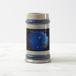 Jarra De Cerveza Ornamento de cielos estrellados oscuros