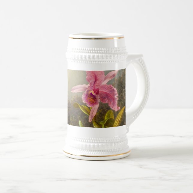 Jarra De Cerveza Orquídea con dos Hummingbirds Heade (Anverso derecho)