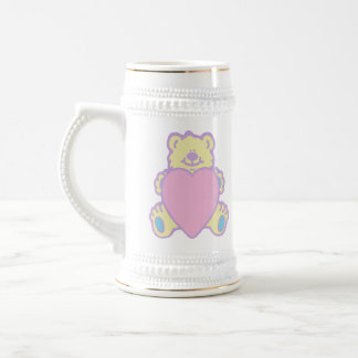 Jarra De Cerveza Oso de peluche adorable corazón de amor