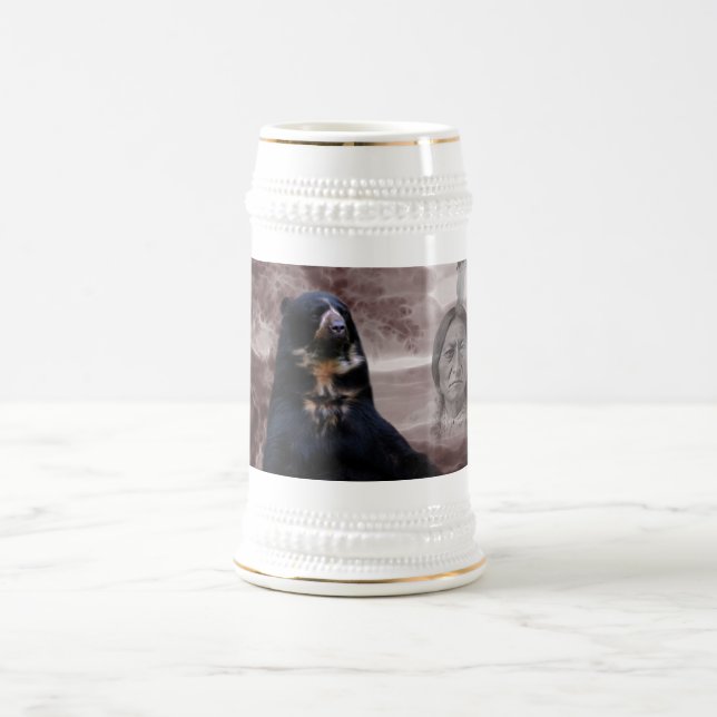 Jarra De Cerveza Oso negro nativo americano (Centro)