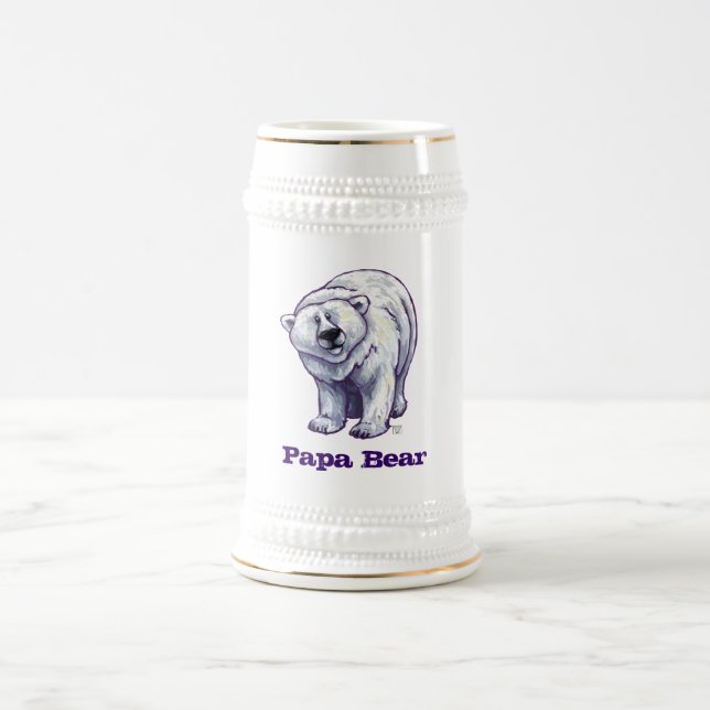 Jarra De Cerveza Oso polar Stein del oso de la papá (Centro)