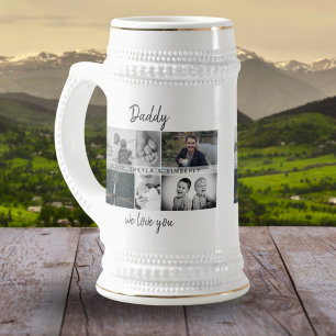 Jarra De Cerveza Padre con niños y familia Papá 6 Colaje de fotos