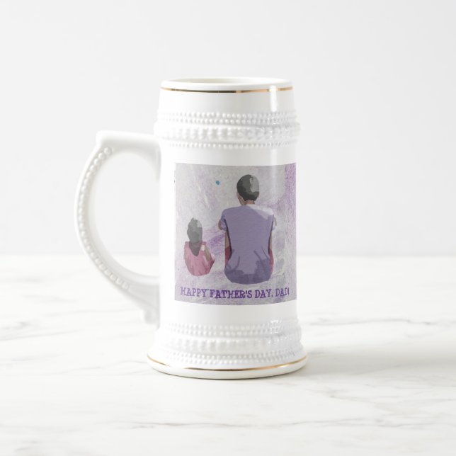Jarra De Cerveza PADRE Y HIJA SENTADOS DE LA Mug (Izquierda)