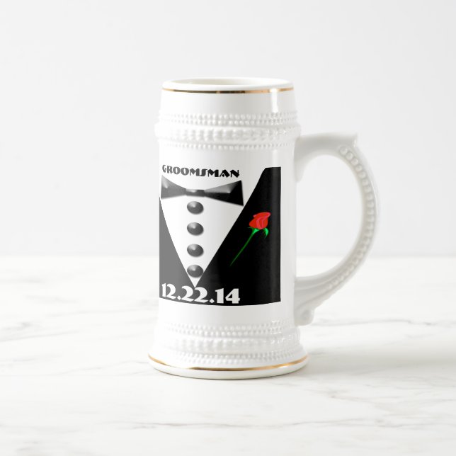 Jarra De Cerveza Padrino de boda Stein - (Derecha)