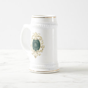 Jarra De Cerveza Padrinos de Boda con Monograma Barroco