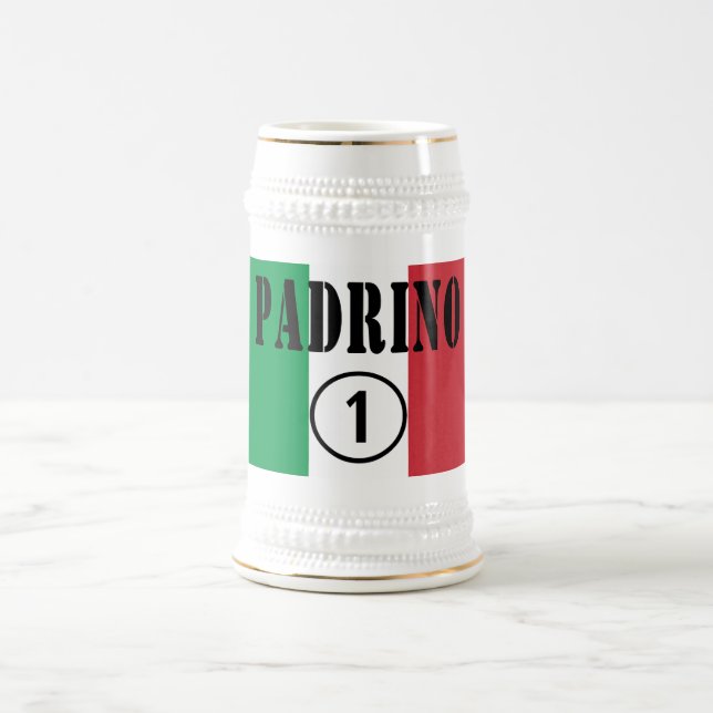 Jarra De Cerveza Padrinos italianos: Uno de Padrino Numero (Centro)