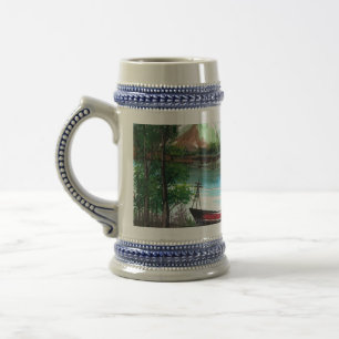 Jarra De Cerveza Paisaje de primavera dibujado a mano - 24531