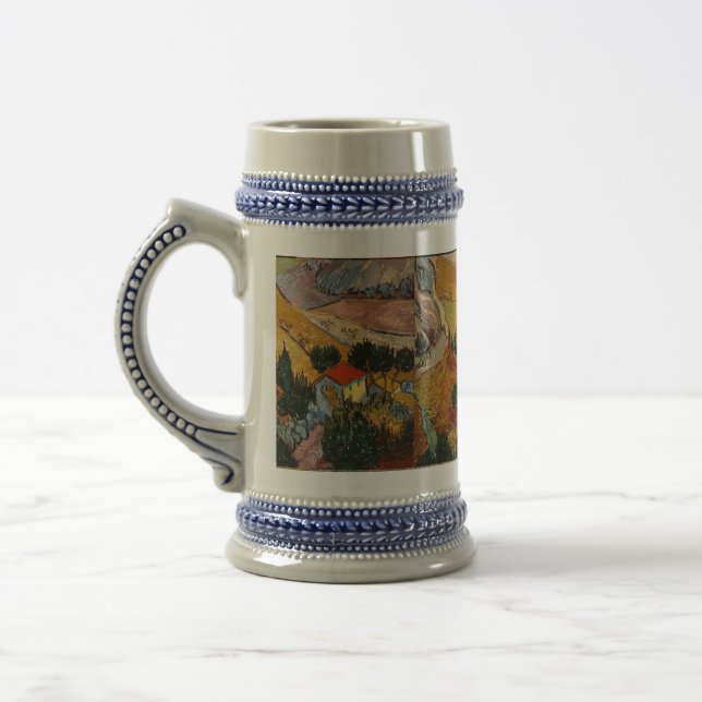 Jarra De Cerveza Paisaje Van Gogh con Casa y Flores (Izquierda)