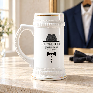 Jarra De Cerveza Pajarita de Damasco Personalizada Regalo para Padr