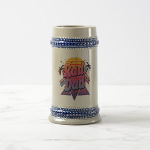 Jarra De Cerveza Papá Genial – Estilo Neon Retro 80 para Padres Gen