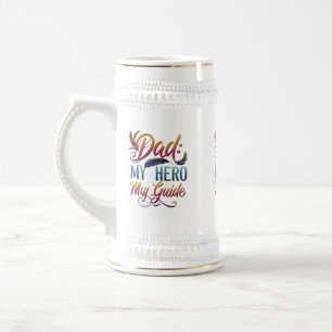 Jarra De Cerveza Papá: Mi héroe, mi guía - Stein 22 oz