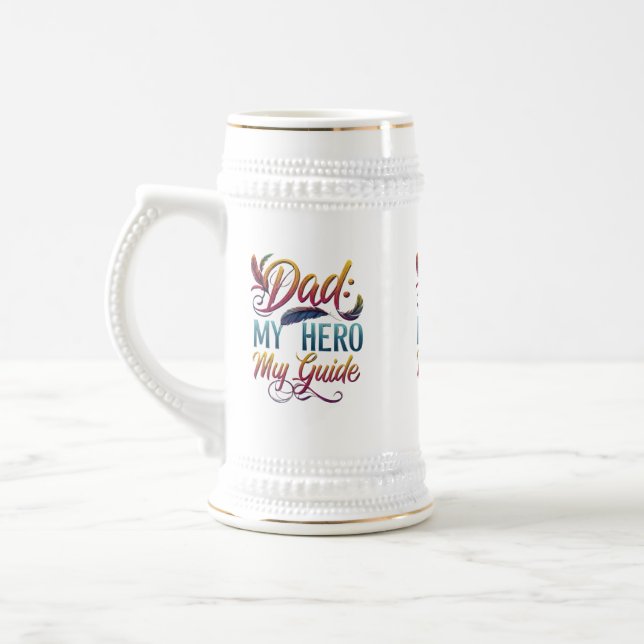 Jarra De Cerveza Papá: Mi héroe, mi guía - Stein 22 oz (Izquierda)