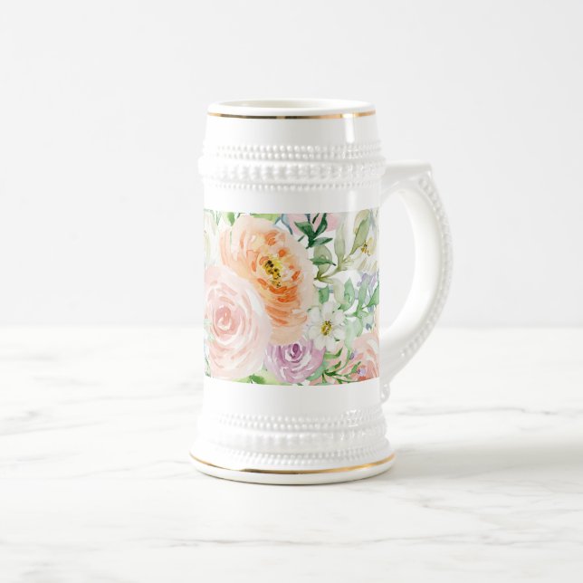 Jarra De Cerveza Pastel de jardín romántico (Anverso derecho)