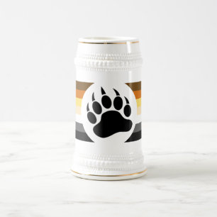 Jarra De Cerveza Pata de oso gay con bandera de orgullo