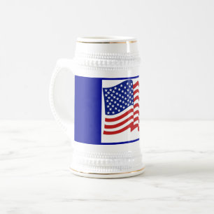 Jarra De Cerveza Patriotic Blue Gold