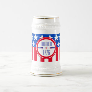 Jarra De Cerveza Patriótico estadounidense 1776