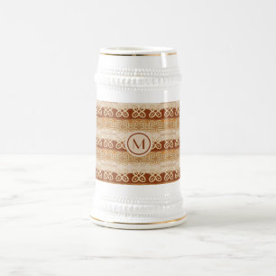 Jarra De Cerveza Patrón Adinkra de etnia africana.