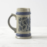 Patrón azul paisley
