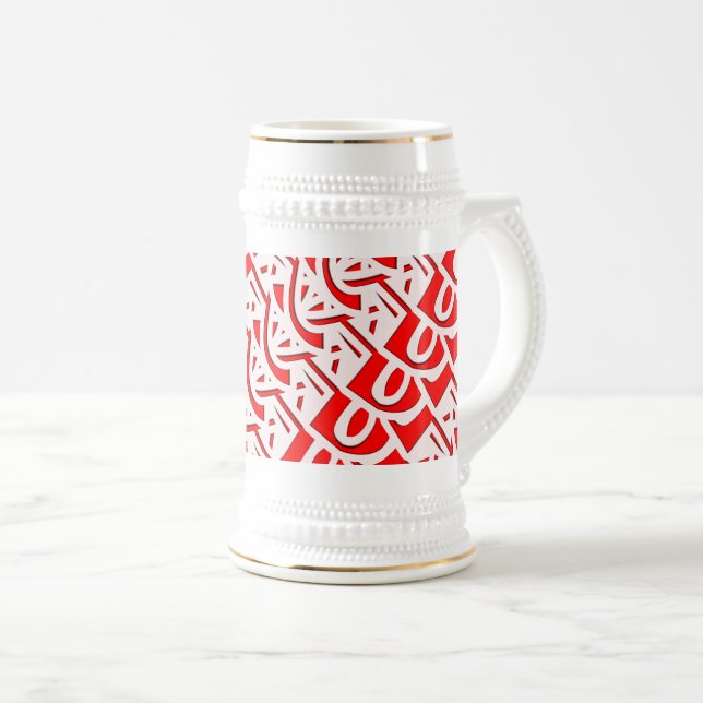 Jarra De Cerveza Patrón decorativo monograma (Anverso derecho)