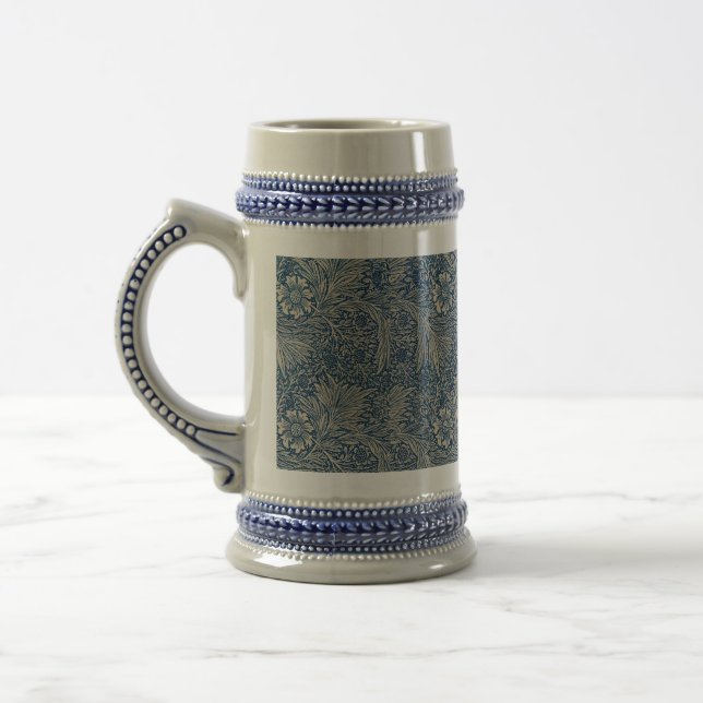 Jarra De Cerveza Patrón floral azul de William Morris (Izquierda)