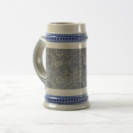 Jarra De Cerveza Patrón floral azul de William Morris