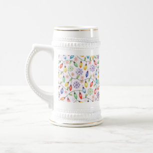 Jarra De Cerveza Pattern Retro Christmas Lights