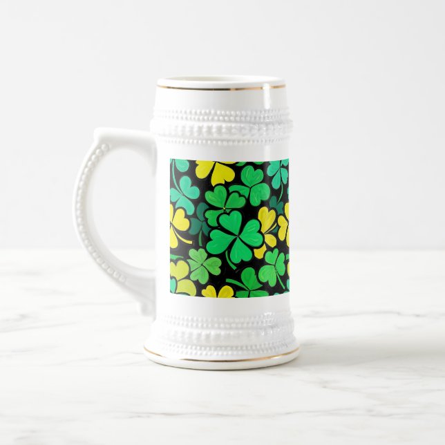 Jarra De Cerveza Pattern St. Patrick's Day Clovers (Izquierda)