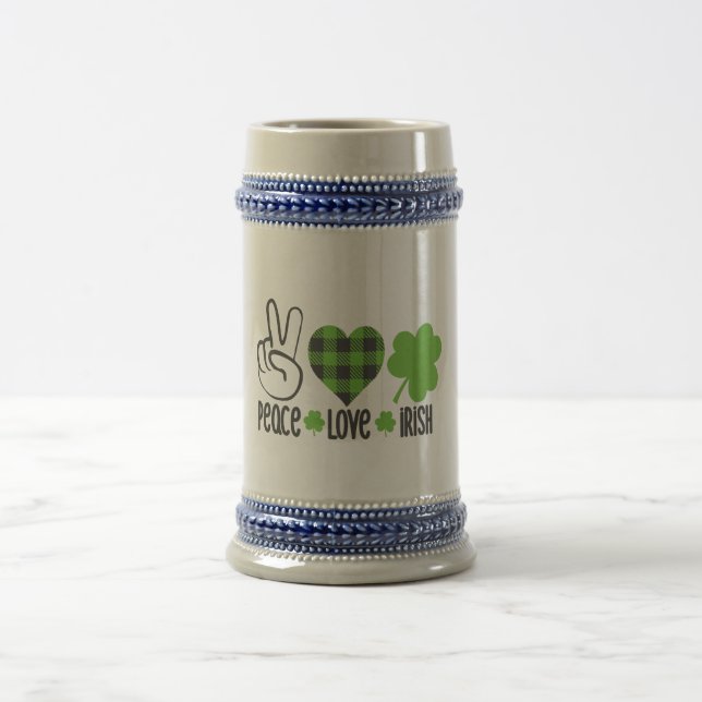 Jarra De Cerveza Peace Love Irish-60682 (Centro)