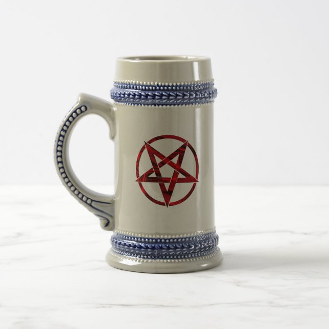 Jarra De Cerveza Pentagram del diablo Rojo (Izquierda)