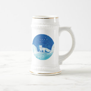 Jarra De Cerveza Pequeño Ilustracion de Fox Ártica (Vulpes Lagopus)