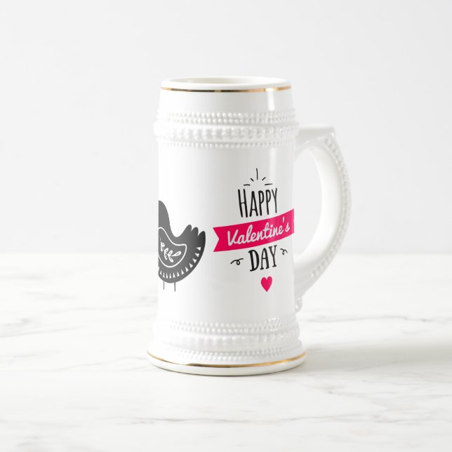 Jarra De Cerveza Pequeños besos beak pájaros cerveza valentina stei (Anverso derecho)