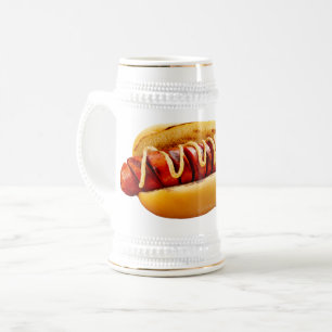 Jarra De Cerveza perro caliente de SlipperyJoe's con vibra de BBQ d