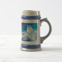 Perro Husky personalizado con montañas