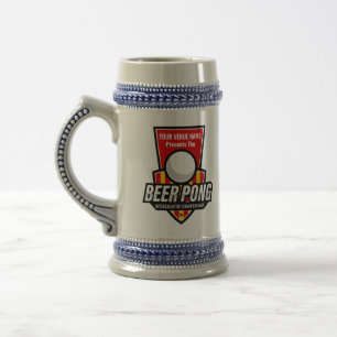 Jarra De Cerveza Personalice este logotipo de Beer Pong
