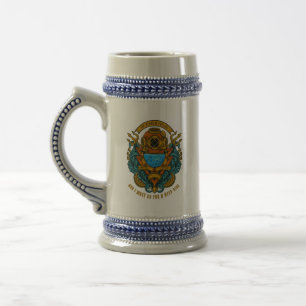 Jarra De Cerveza Personaliza el viejo buzo de aguas profundas Posei
