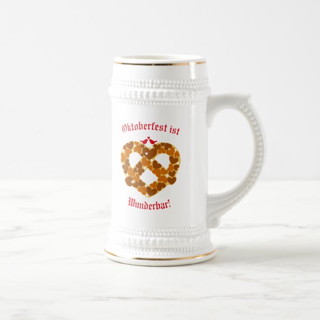 Jarra De Cerveza Personalizable de Pretzel Heart Oktoberfest (Derecha)