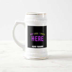 JARRA DE CERVEZA PERSONALIZABLE MODERNO ESTILO NEGRO VERIFICADO MAR