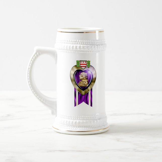 Jarra De Cerveza Personalizable "PURPLE HEART" (Izquierda)