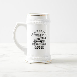 Jarra De Cerveza Personalizada fiesta de cumpleaños 80 vintage