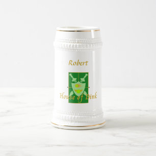 Jarra De Cerveza Personalizada la Casa de Escudo de Pickleball Dink