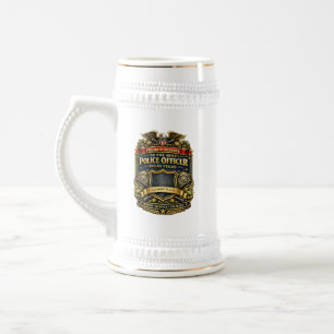 Jarra de cerveza personalizada para agente de poli