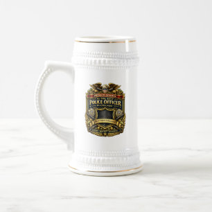Jarra de cerveza personalizada para oficial de pol