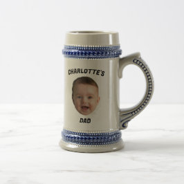 Jarra De Cerveza Personalizado Baby Face Mug, Personalizado New Dad