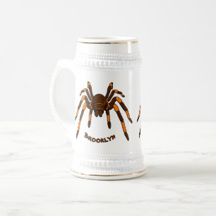 Jarra De Cerveza Personalizado de araña tarántula arenosa marrón y